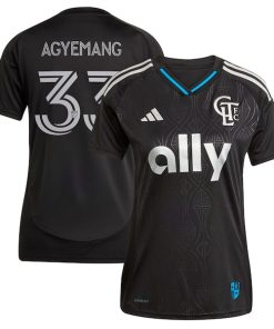 Patrick Agyemang Charlotte FC adidas Women's 2025 Fortress Kit Replica Player Jersey - Black