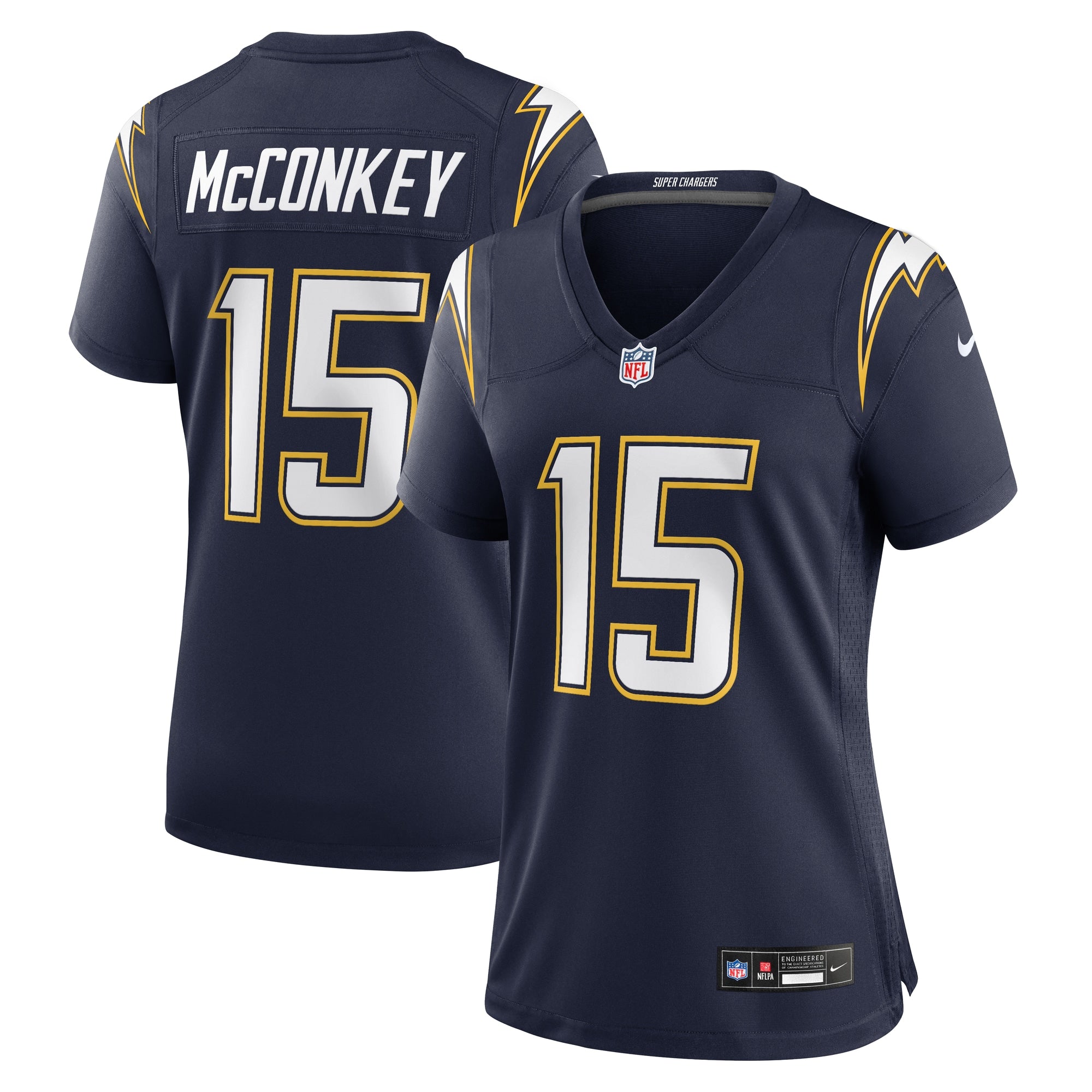 Ladd McConkey Los Angeles Chargers Nike Women's Alternate Charger Power Game Jersey - Gold/Powder Blue/Navy - Image 8
