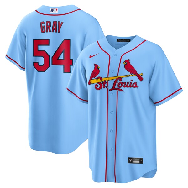 Sonny Gray St. Louis Cardinals Nike Alternate Replica Jersey - Light Blue/Red/White - Image 2