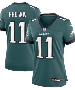 Alternative view of A.J. Brown Philadelphia Eagles Nike Women's Team Game Jersey - Midnight Green/Black