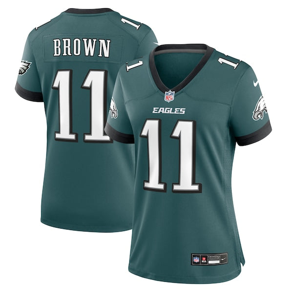 A.J. Brown Philadelphia Eagles Nike Women's Team Game Jersey - Midnight Green/Black - Image 2
