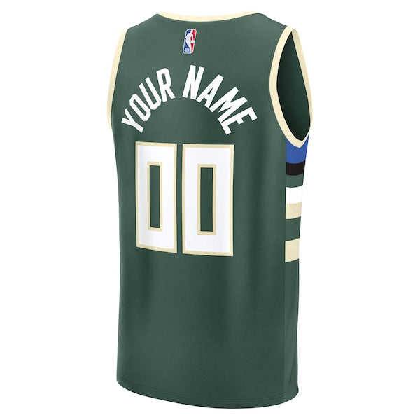 Milwaukee Bucks Fast Break Custom Jersey - Icon Edition - Green/White - Image 4