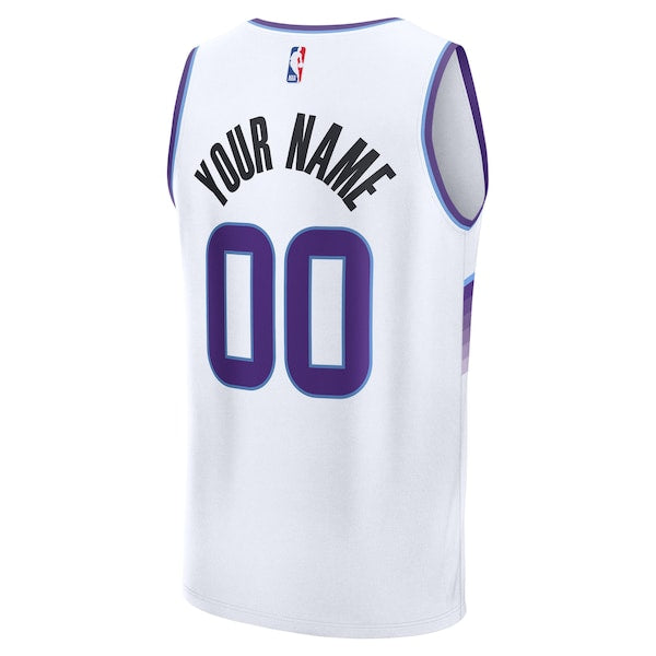 Utah Jazz Youth Fast Break Replica Custom Jersey - Association Edition/Black/Purple - Image 4