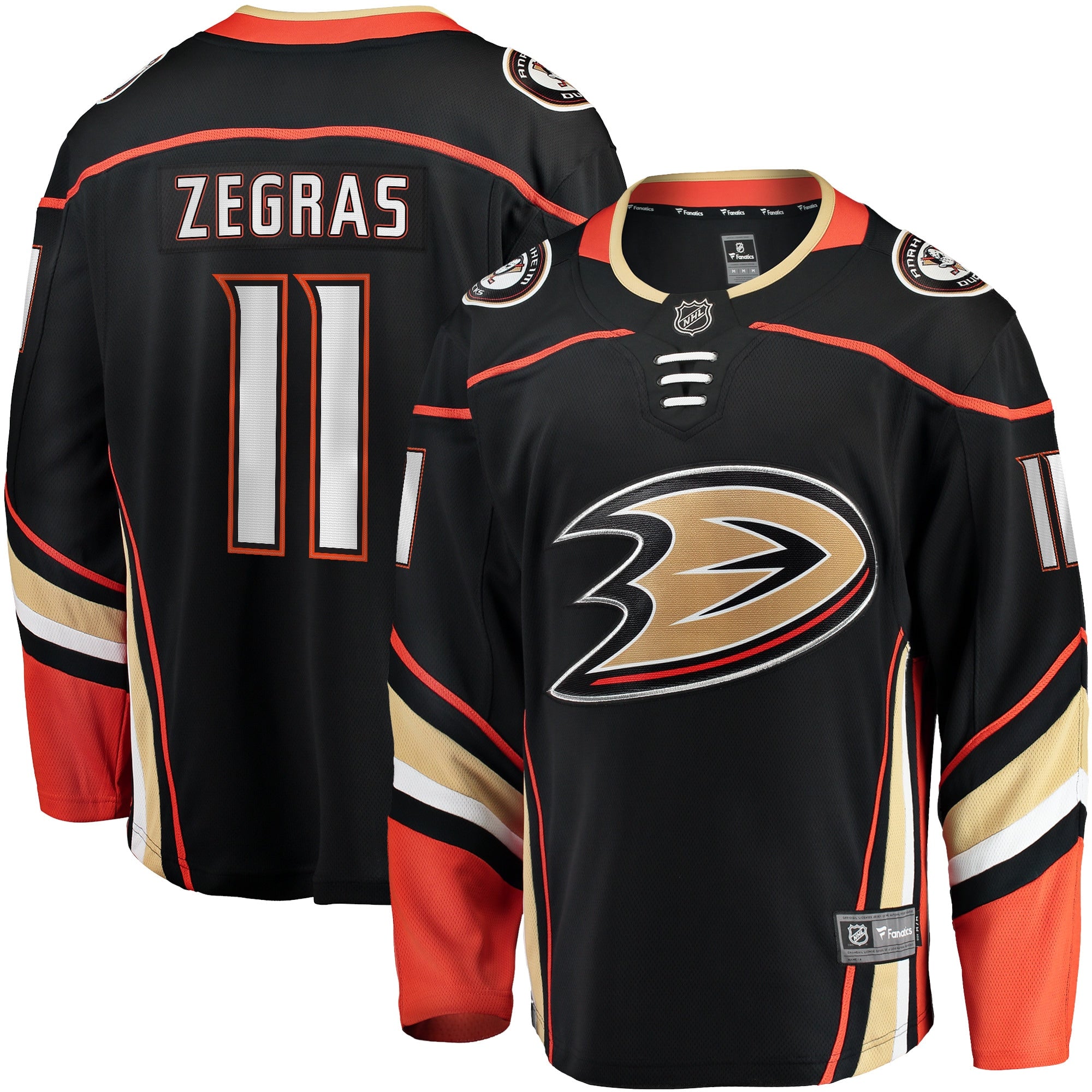 Trevor Zegras Anaheim Ducks Home Premier Breakaway Player Jersey - Orange/Black - Image 5