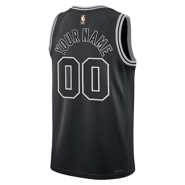 San Antonio Spurs Nike Unisex 2022/23 Custom Swingman Jersey - Classic Edition - Black - Image 3