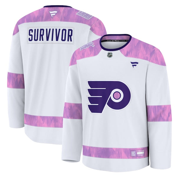 Philadelphia Flyers Hockey Fights Cancer Practice Jersey - White