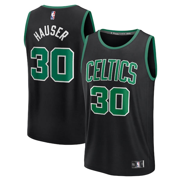 Sam Hauser Boston Celtics Fast Break Replica Player Jersey - Statement Edition - Black