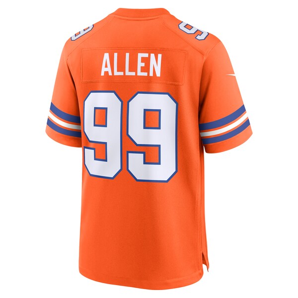 Zach Allen Denver Broncos Nike Mile High Collection 1977 Throwback Player Game Jersey - Orange - Image 3