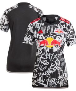 New York Red Bulls adidas Women's 2024 Freestyle Replica Jersey - Black