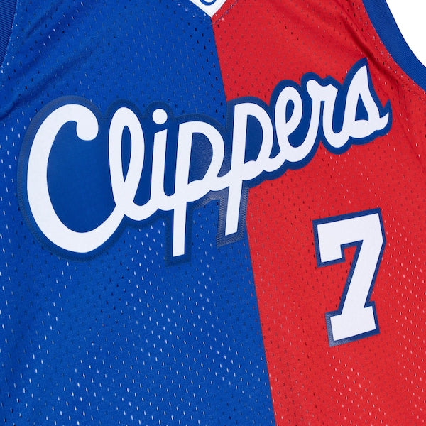 Lamar Odom LA Clippers Hardwood Classics 2000/01 Split Swingman Jersey - Royal/Red - Image 5