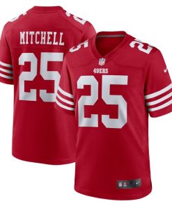 Alternative view of Elijah Mitchell San Francisco 49ers Nike Team Player Game Jersey - Scarlet/White