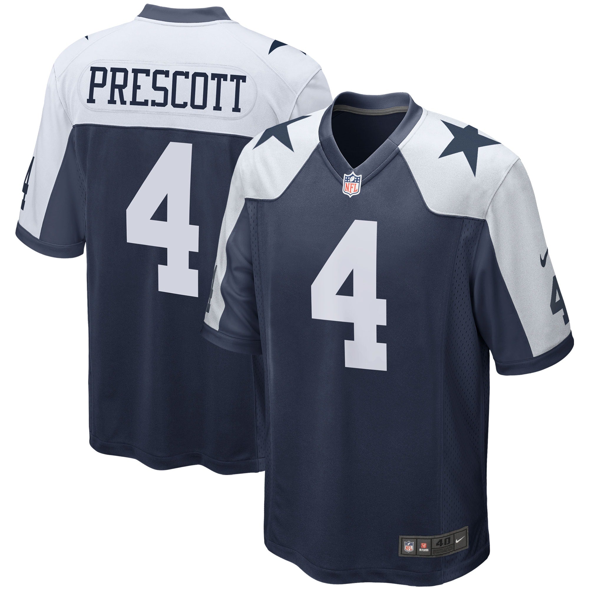 Dak Prescott Dallas Cowboys Nike Alternate Game Jersey - White/Navy - Image 5