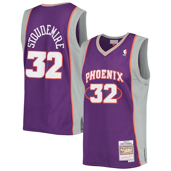 Amar'e Stoudemire Phoenix Suns 2001/02 Hardwood Classics Swingman Jersey - Purple/White - Image 2
