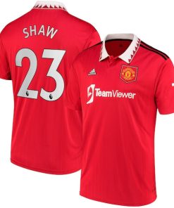 Luke Shaw Manchester United adidas 2022/23 Home Replica Player Jersey - Red