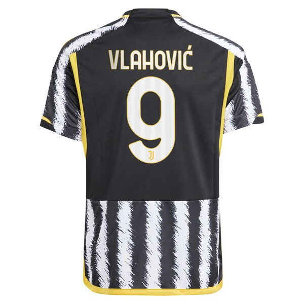 Du?an Vlahovi? Juventus adidas Youth 2023/24 Home Replica Jersey - Black - Image 3