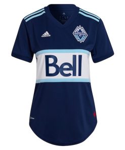 Alternative view of Vancouver Whitecaps FC adidas Women's 2022 The Hoop x This City Replica Blank Jersey - Blue