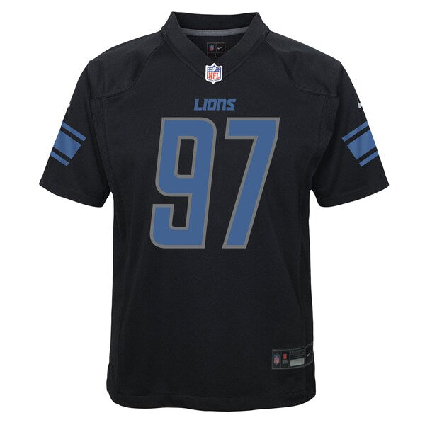Aidan Hutchinson Detroit Lions Nike Youth Game Jersey - Black - Image 2