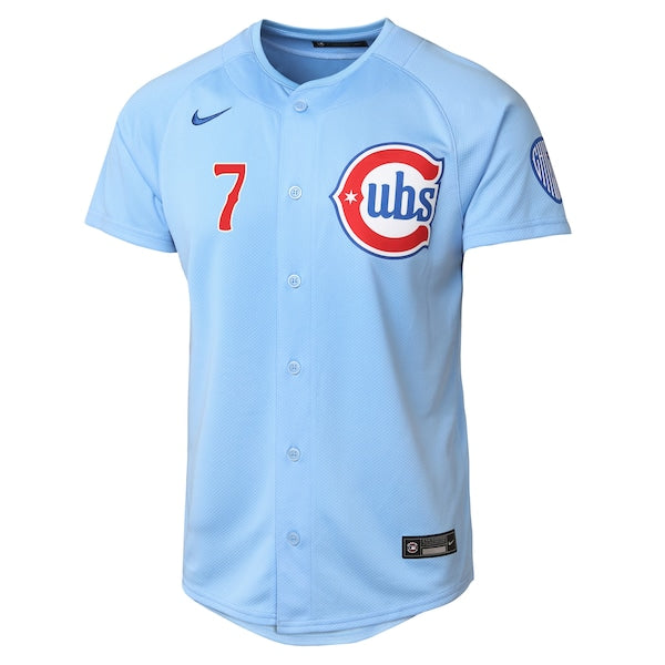 Dansby Swanson Chicago Cubs Nike Youth 2nd Alternate Limited Player Jersey - Baby Blue - Image 3