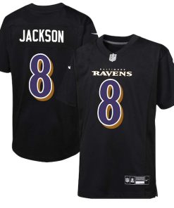 Lamar Jackson Baltimore Ravens Nike Youth Fashion Game Jersey - Black/Purple