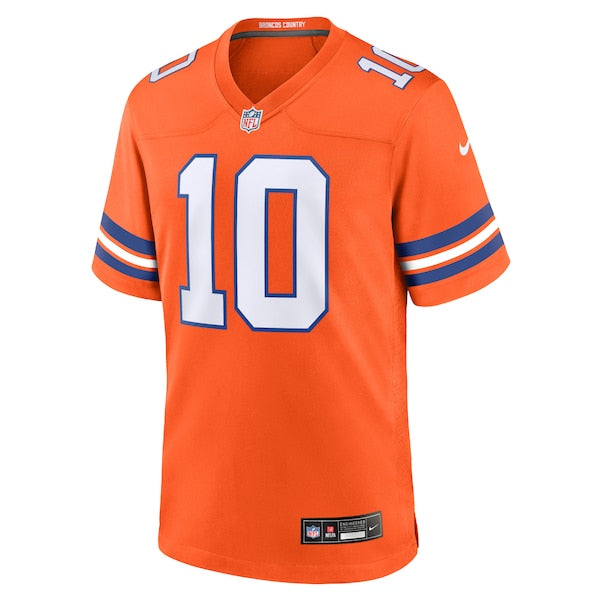 Bo Nix Denver Broncos Nike Mile High Collection 1977 Throwback Player Game Jersey - Orange - Image 2