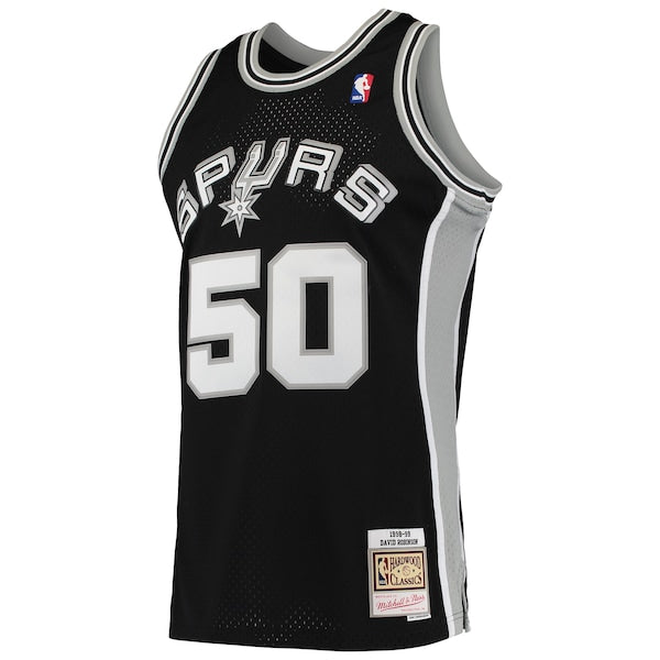 David Robinson San Antonio Spurs 1991/92 Hardwood Classics Swingman Jersey - Black - Image 2