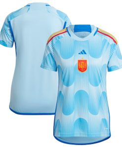 Spain National Team adidas Women's 2022/23 Away Replica Jersey - Blue