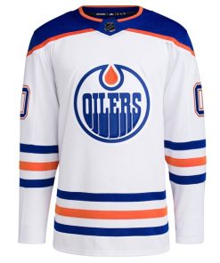 Alternative view of Edmonton Oilers adidas  Away  Primegreen Authentic Custom Jersey - White