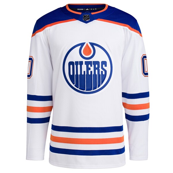 Edmonton Oilers adidas Away Primegreen Authentic Custom Jersey - White - Image 2