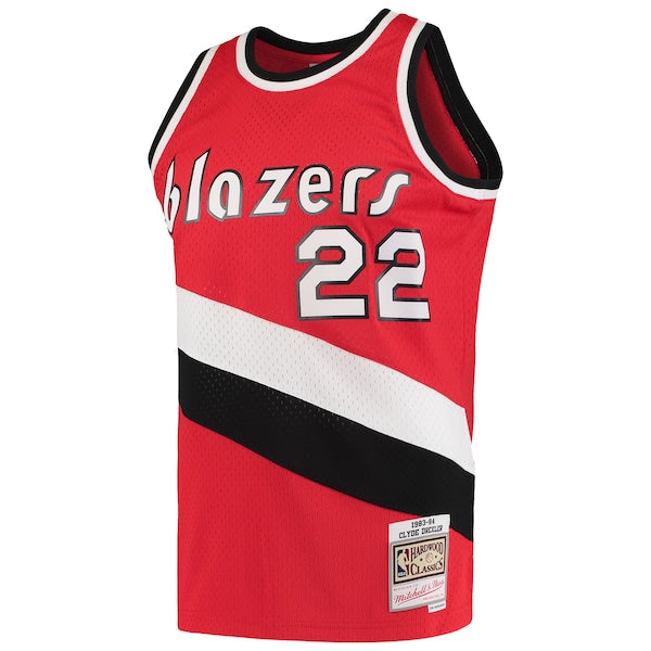 Clyde Drexler Portland Trail Blazers 1983/84 Hardwood Classics Swingman Jersey - Red - Image 2