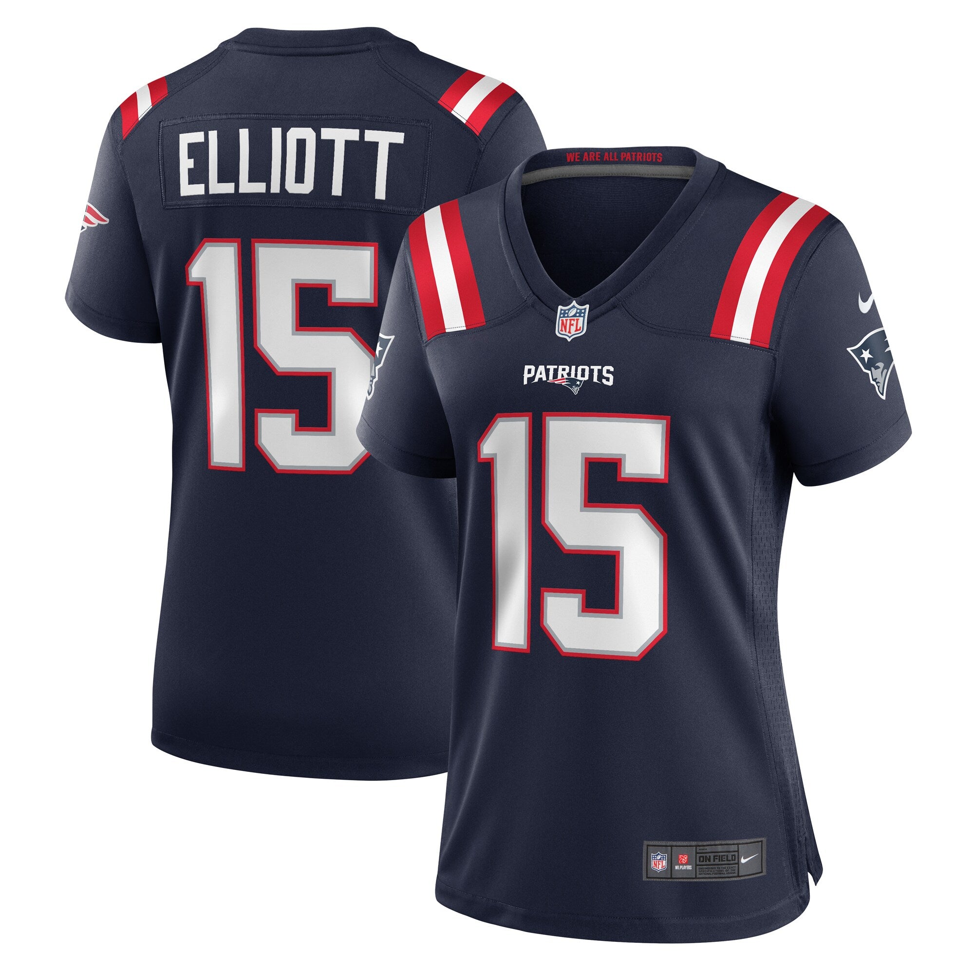 Ezekiel Elliott New England Patriots Nike Women's Alternate Game Player Jersey - Red/Navy/White - Image 7