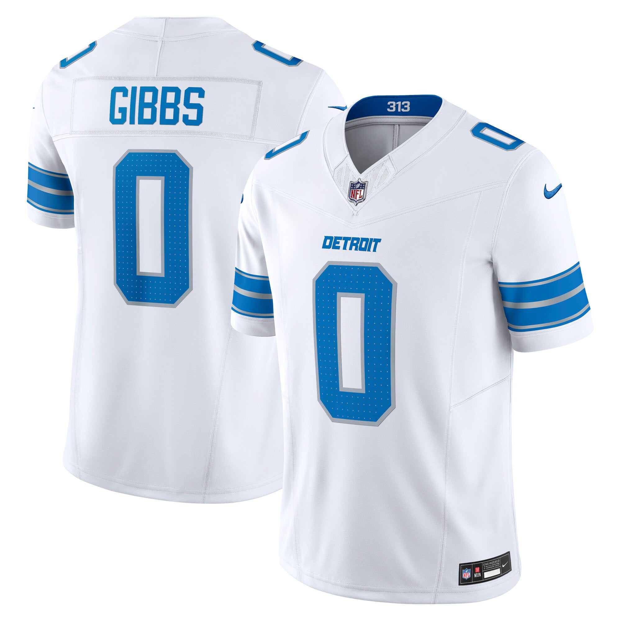 Jahmyr Gibbs Detroit Lions Nike 2nd Alternate Vapor F.U.S.E. Limited Jersey - Black/Blue/White - Image 6