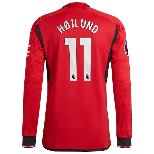 Rasmus H?jlund Manchester United adidas 2023/24 Home Authentic Long Sleeve Player Jersey?ยจC Red - Image 3