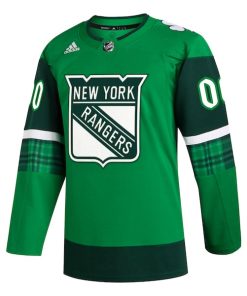 Alternative view of New York Rangers adidas St. Patrick's Day Authentic Custom Jersey - Kelly Green