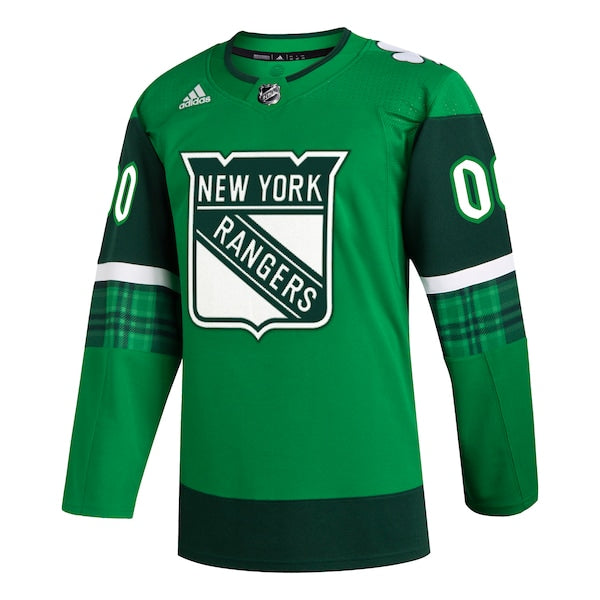 New York Rangers adidas St. Patrick's Day Authentic Custom Jersey - Kelly Green - Image 2