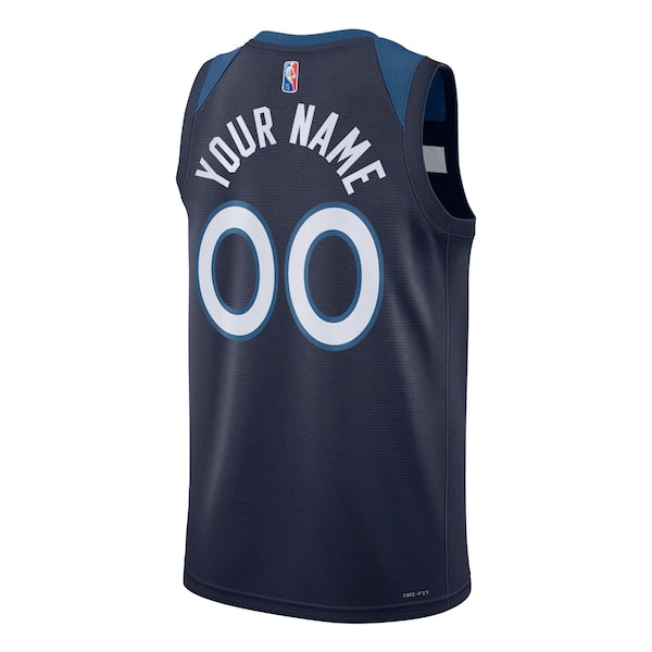 Minnesota Timberwolves Nike 2021/22 Diamond Swingman Custom Jersey - Icon Edition - Navy - Image 3