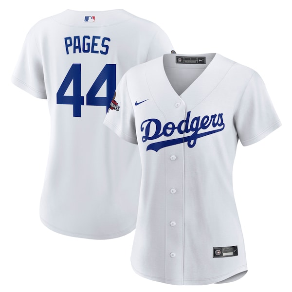Andy Pages Los Angeles Dodgers Nike Women's 2024 World Series Champions Home Replica Player Jersey - White - Image 2
