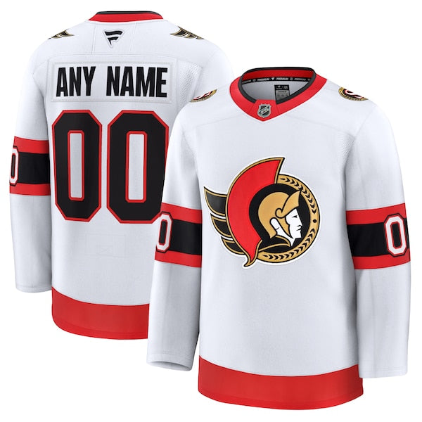 Ottawa Senators Away Premium Custom Jersey - White/Black - Image 2