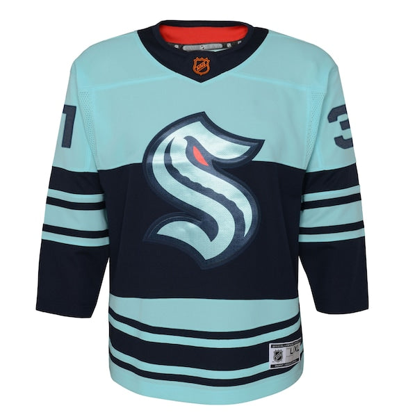 Philipp Grubauer Seattle Kraken Youth Special Edition 2.0 Premier Player Jersey - Teal - Image 2