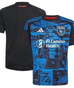 Alternative view of San Jose Earthquakes adidas Youth 2025 Headliner Replica Jersey - Black