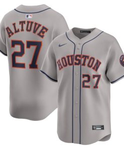 Jose Altuve Houston Astros Nike Road Limited Player Jersey - Gray/Orange/White