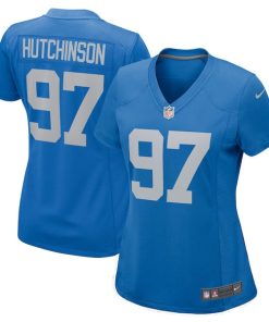 Aidan Hutchinson Detroit Lions Nike Women's Player Jersey - Blue/Silver
