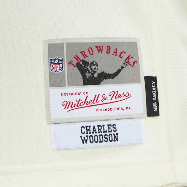 Charles Woodson Las Vegas Raiders Chainstitch Legacy Jersey - Cream - Image 5