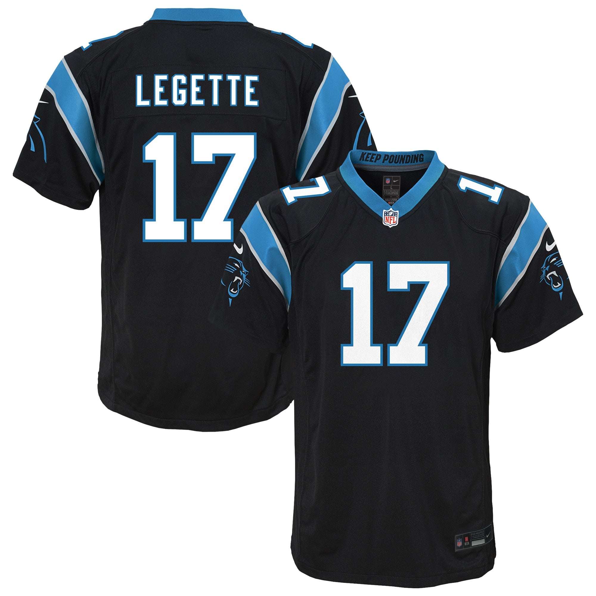 Xavier Legette Carolina Panthers Nike Youth Alternate Game Jersey - Blue/Black - Image 6