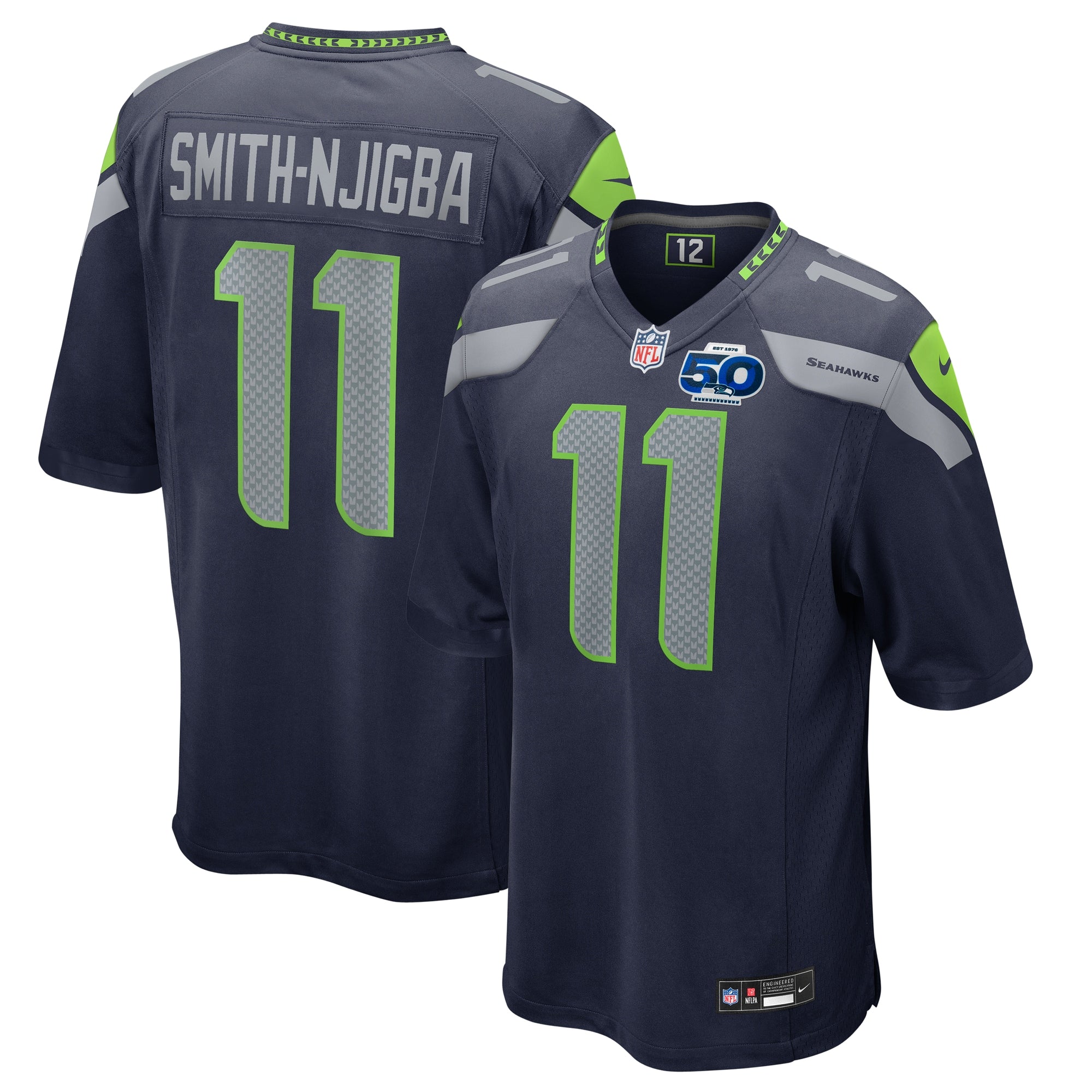 Jaxon Smith-Njigba Seattle Seahawks Nike Alternate 50th Season Game Jersey - Royal/College Navy - Image 5