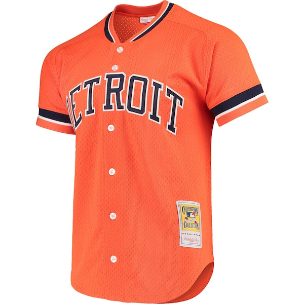 Kirk Gibson Detroit Tigers Cooperstown Collection Mesh Batting Practice Button-Up Jersey - Orange - Image 2