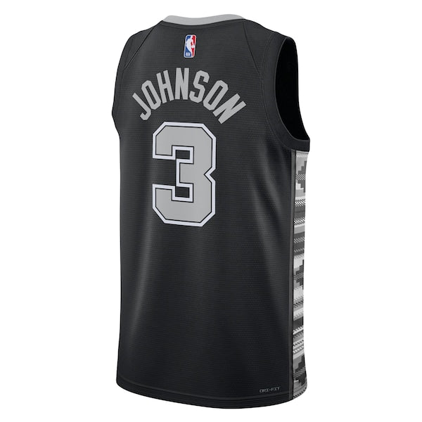 Keldon Johnson San Antonio Spurs Jordan Brand Unisex Swingman Jersey - Statement Edition - Black - Image 3