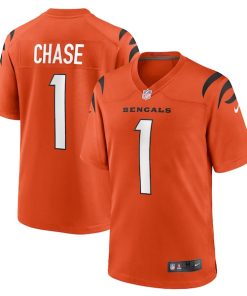 Alternative view of Ja'Marr Chase Cincinnati Bengals Nike Alternate Game Jersey - Orange/Black