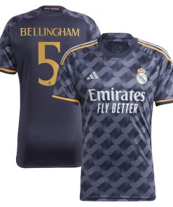 Alternative view of Jude Bellingham Los Merengues adidas 2023/24 Away Replica Player Jersey - Navy/White