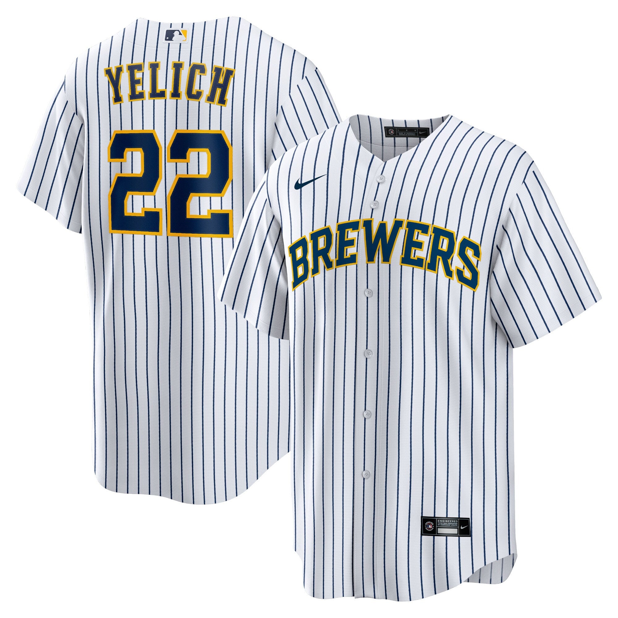 Christian Yelich Milwaukee Brewers Nike Alternate Replica Player Jersey - Navy/Cream/Gray/White - Image 3