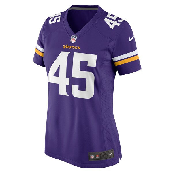 Jordan Kunaszyk Minnesota Vikings Nike Women's Game Jersey - Purple - Image 3
